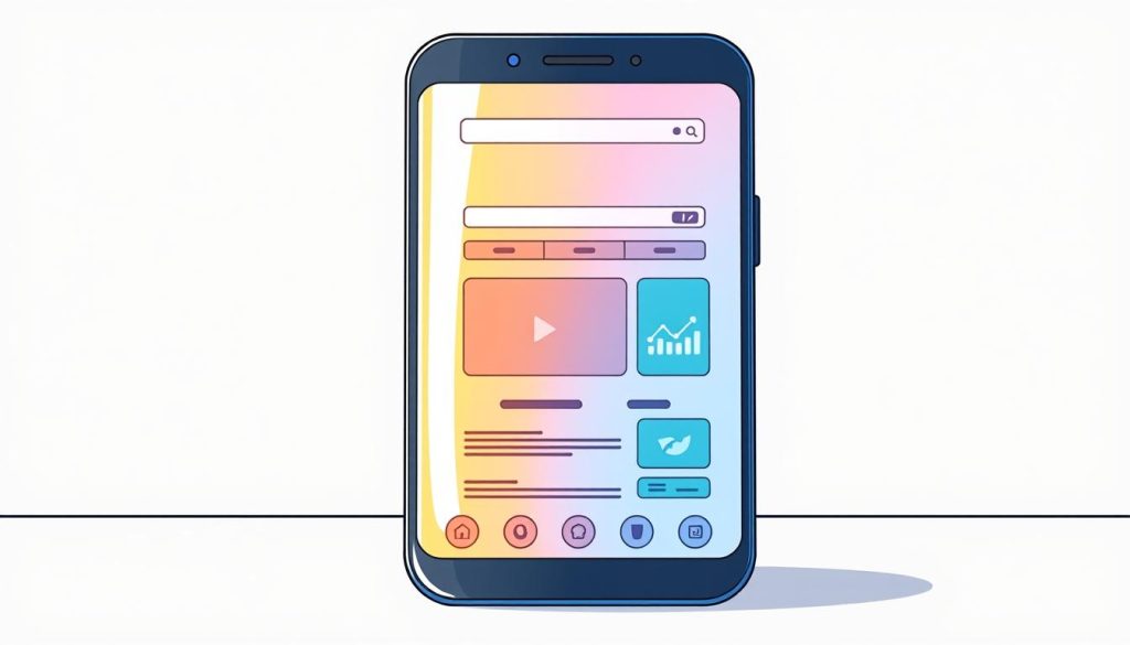 A mobile device with a vibrant, responsive user interface, showcasing optimization for seamless mobile browsing. The device is positioned in the foreground, surrounded by a clean, minimalist background with subtle textures and soft lighting. The screen displays a visually appealing website layout, highlighting the importance of on-page SEO for mobile optimization. The overall composition conveys a sense of efficiency, accessibility, and a user-centric approach to web design and development. A mobile device with a vibrant, responsive user interface, showcasing optimization for seamless mobile browsing. The device is positioned in the foreground, surrounded by a clean, minimalist background with subtle textures and soft lighting. The screen displays a visually appealing website layout, highlighting the importance of on-page SEO for mobile optimization. The overall composition conveys a sense of efficiency, accessibility, and a user-centric approach to web design and development.